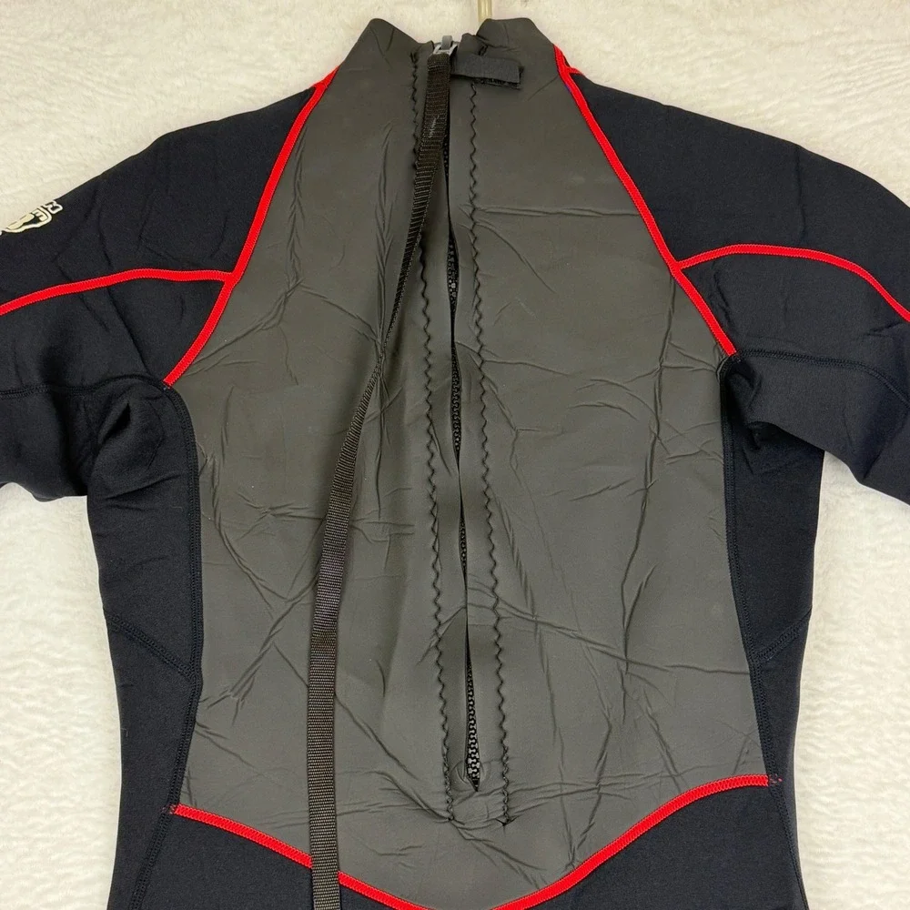 Ocean Tec Wetsuit Men M 3/3 Titanium Tec Short Sleeve Full Leg Black Red USA